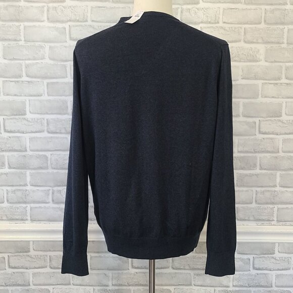 Banana Republic Luxury Silk Cotton Cashmere Sweater NEW Black Mens L Old Money - Picture 4 of 8